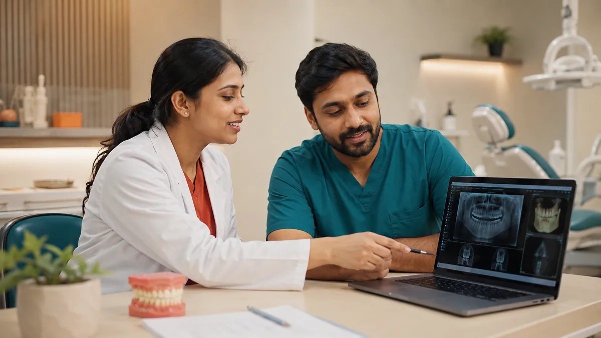 Partner dentist के साथ digital case discussion